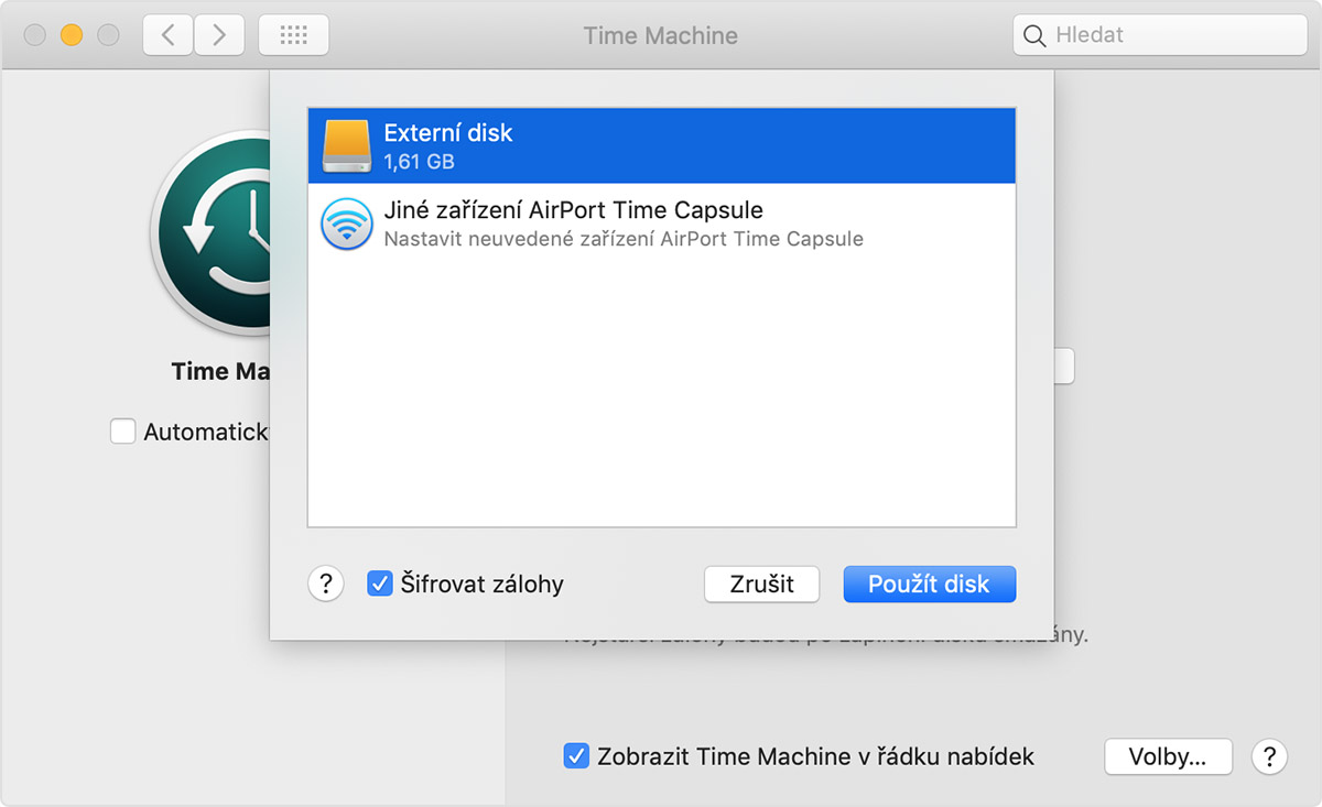 mac time machine návod