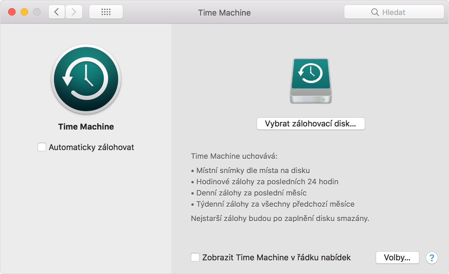 macbook time machine menu