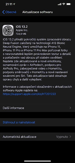 iphone aktualizace ios 2