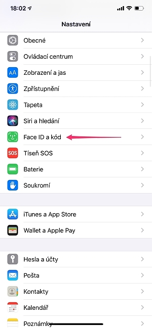 Zapomenutý kód iPhone nastavení