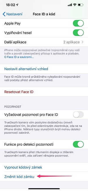 Zapomenutý kód iPhone nastavení