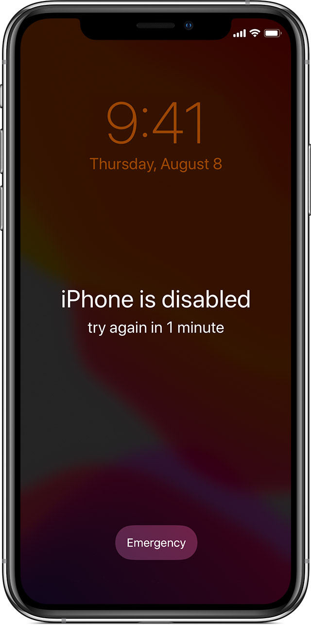 iPhone is disable - zapomenutý kód